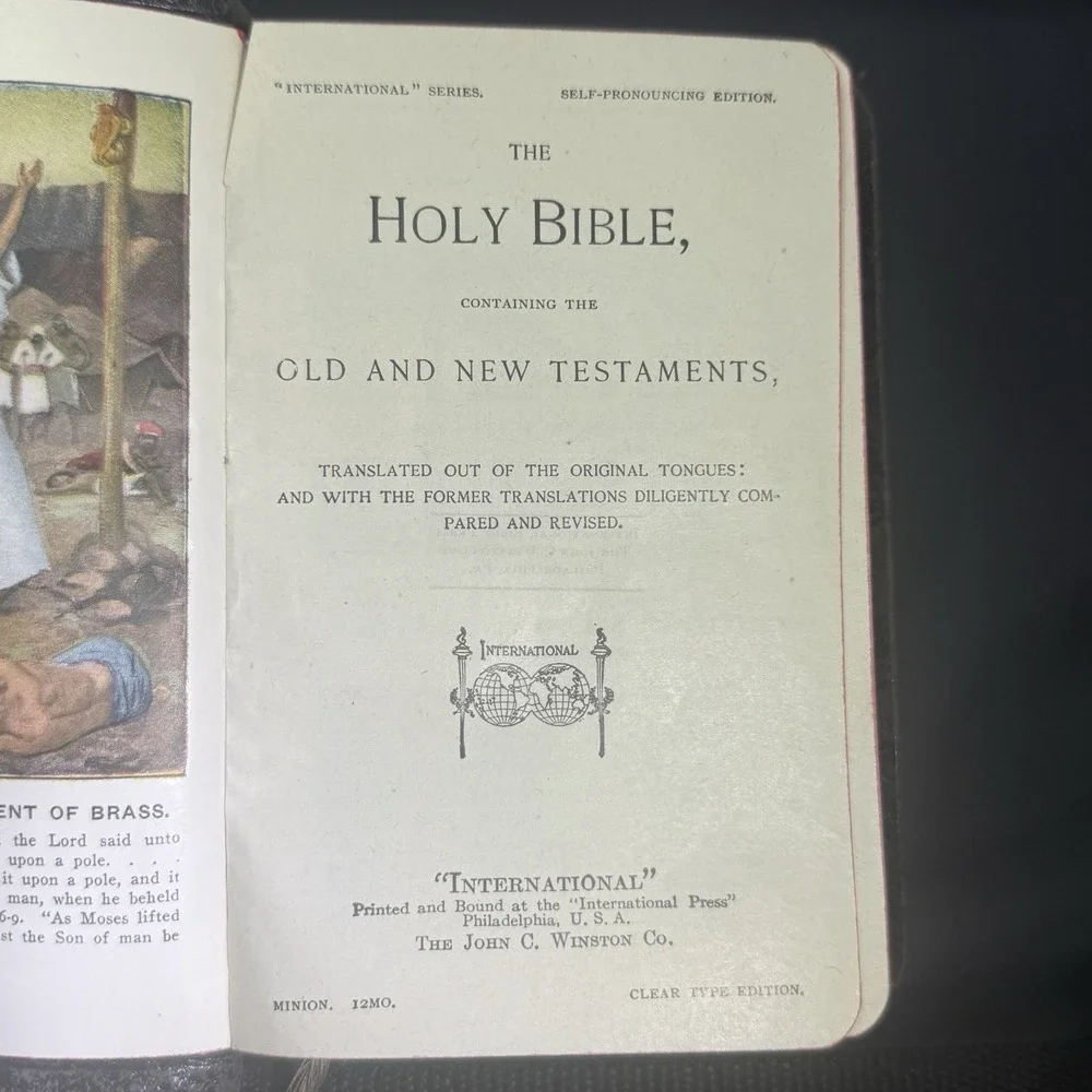 1922 Holy Bible Self Pronouncing John C Winston International Color Illustration